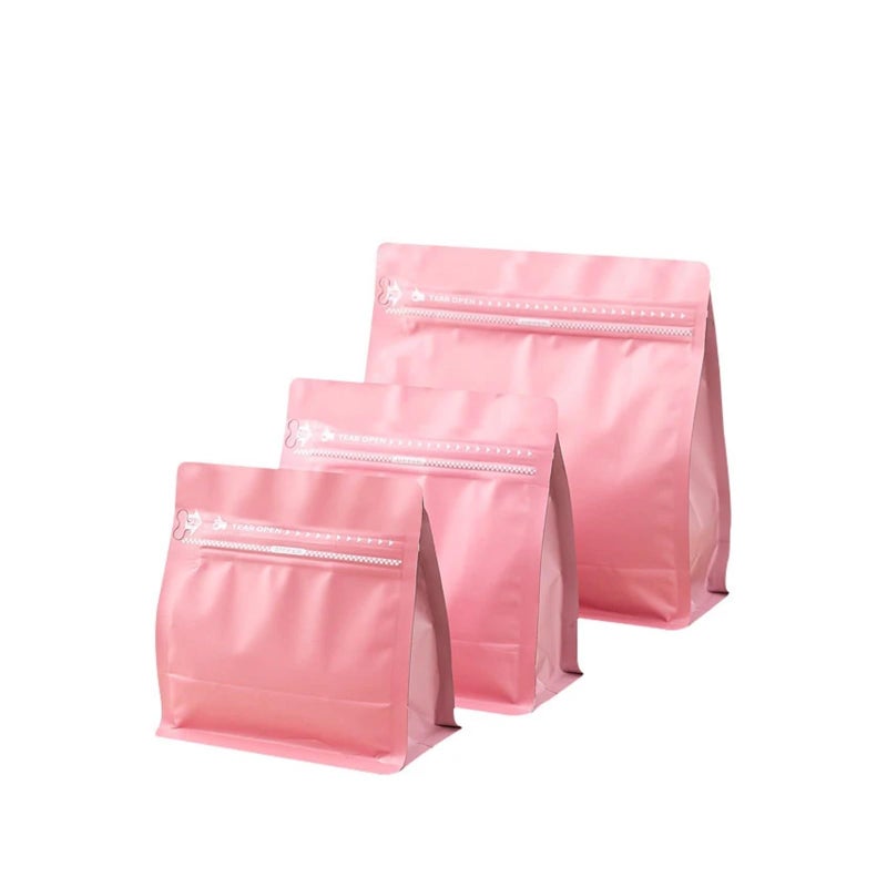 Stand Up Zipper Coffee Pouch Resealable Food Storage Bag 50 Pieces Pink 15 5x16 5x8cm - Image 2
