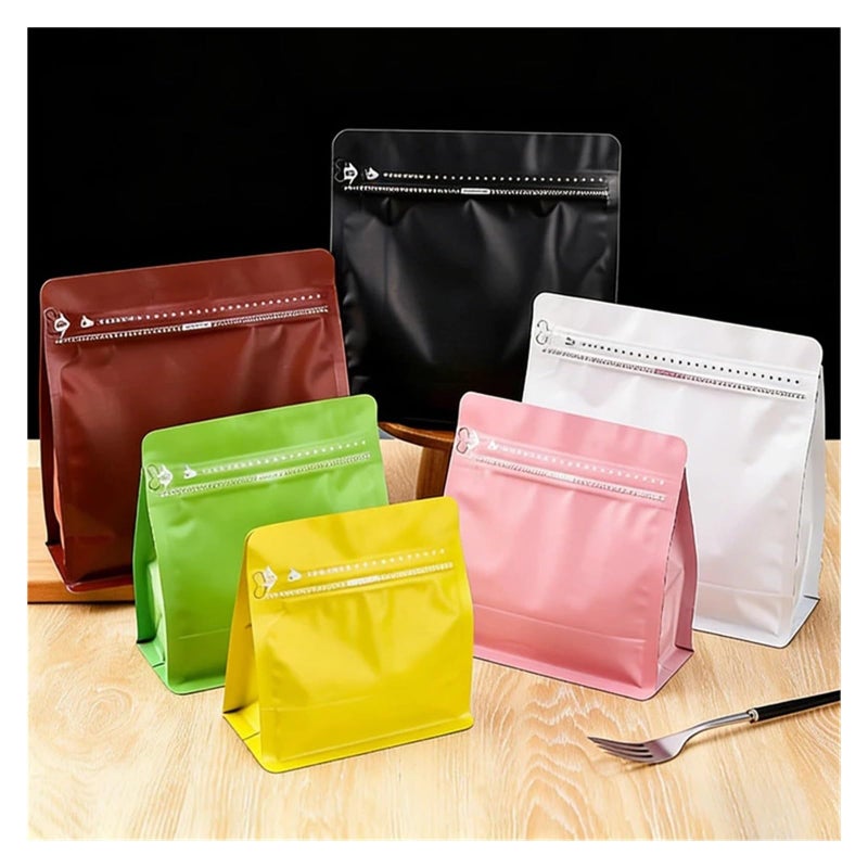 Stand Up Zipper Coffee Pouch Resealable Food Storage Bag 50 Pieces Pink 15 5x16 5x8cm - Image 4