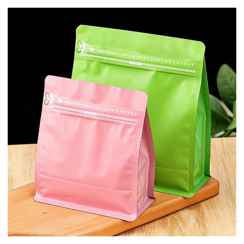 Stand Up Zipper Coffee Pouch Resealable Food Storage Bag 50 Pieces Pink 15 5x16 5x8cm - Image 3