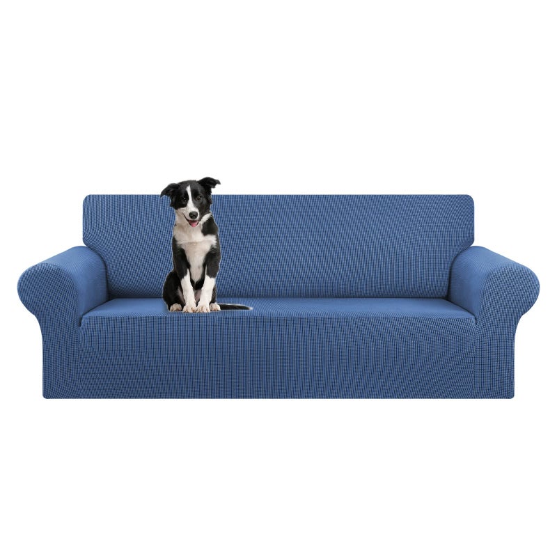 KEKUOU Stretch Oversized Sofa Slipcover 1 Piece Couch Sofa Cover 94110 Furniture Protector 4 Seater Sofa with Elastic Bottom for KidsPetJacquard Checked Pattern FabricX LargeRiverside