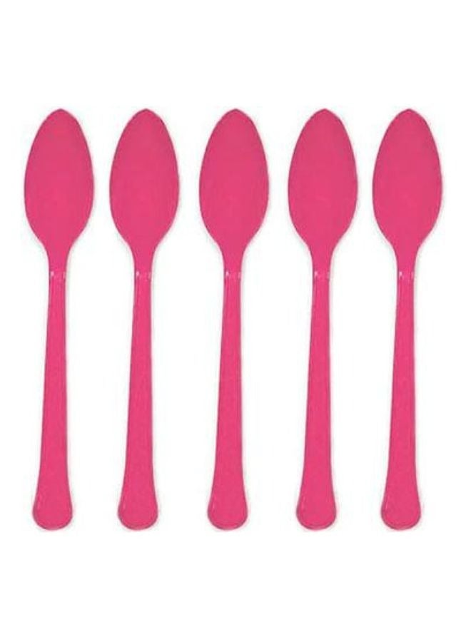 Amscan Reusable Plastic Spoon Heavyweight Duty Magenta Colour 20 Pieces