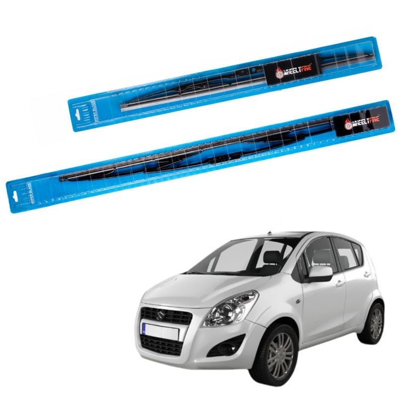 Wheelyfine Car Wiper Blades | Metal Frame | Water Repellent Windshield Wipers | Blade Refills For Maruti Ritz (2009-2017) Dr 22"/Pa 16" - Image 2