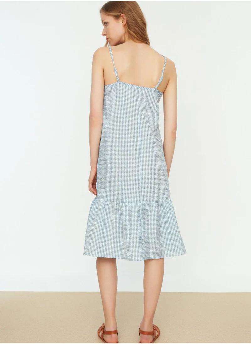 trendyol Strappy Printed Ruffle Hem Dress
