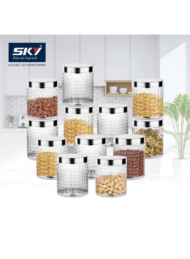 Attro Sky Hector Celebration 12 Pcs Storage Pet Container Gift Set for Kitchen (300 ml x 4, 600 ml x 4, 1250 ml x 4), Silver (Regular - 12 Pieces) - Image 4