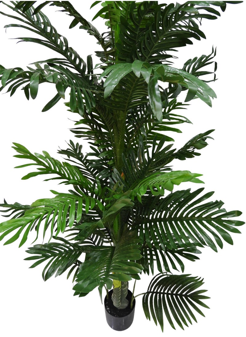 BABAZAM - Decorative Artificial Palm Tree Potted in Plastic Vase for Home and Office Décor Indoor and Outdoor Gifting 190x27x27cm - Image 1
