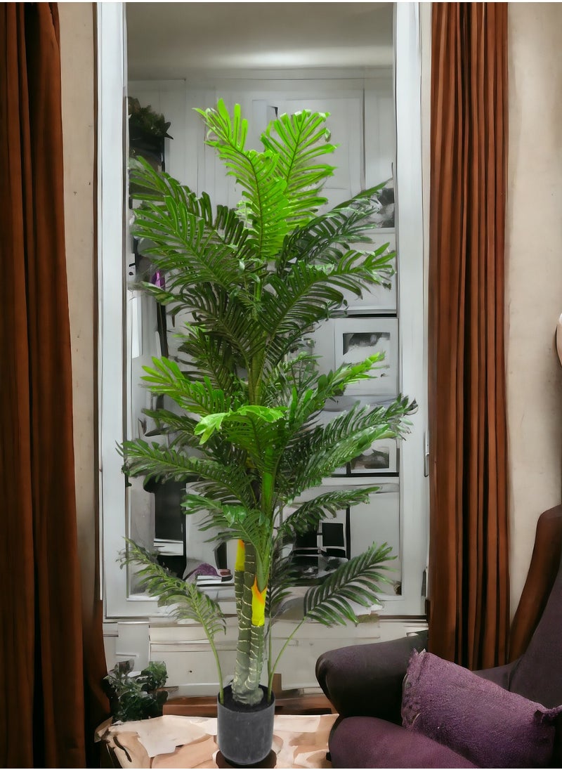 BABAZAM - Decorative Artificial Palm Tree Potted in Plastic Vase for Home and Office Décor Indoor and Outdoor Gifting 190x27x27cm - Image 1