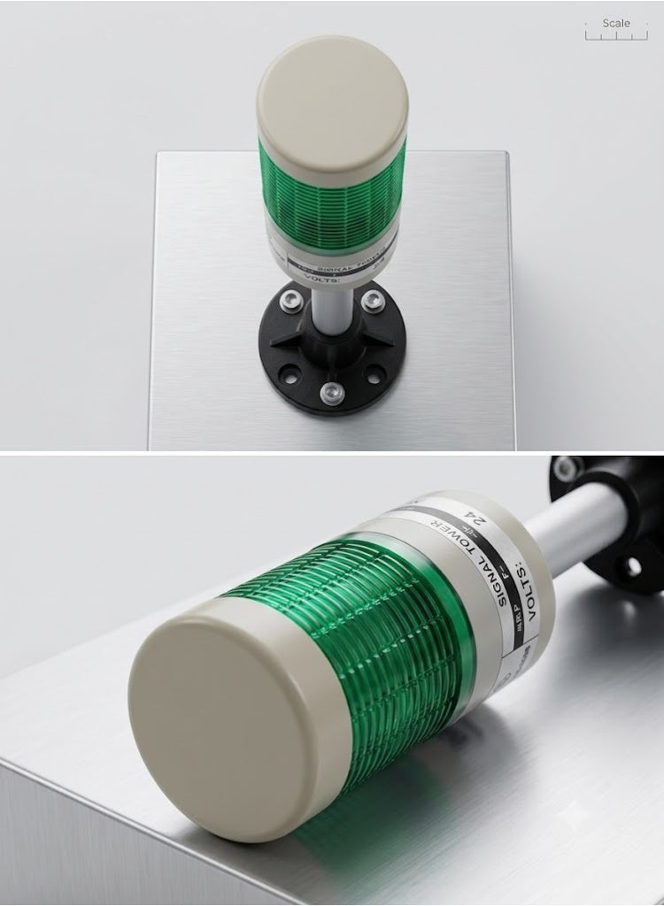 Auspicious Signal Tower Light 50mm Green Flashing Surface Mount ARPF5L Auspicious 24V - Image 2