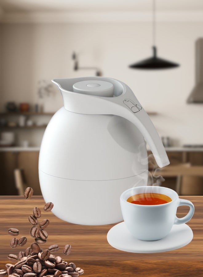 Raz مجموعة من قارورتين عاليتي الجودة مفرغة من الهواء للقهوة والشاي والماء سعة 1000 مل، باللون الأبيض - Image 4