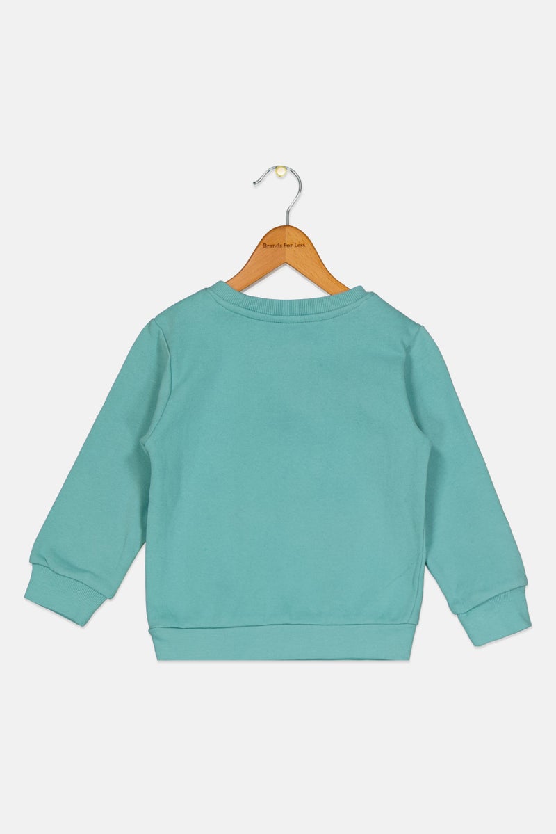 Cool Club Toddlers Boy Santa Claus Print long Sleeve Sweatshirt, Mint - Image 2