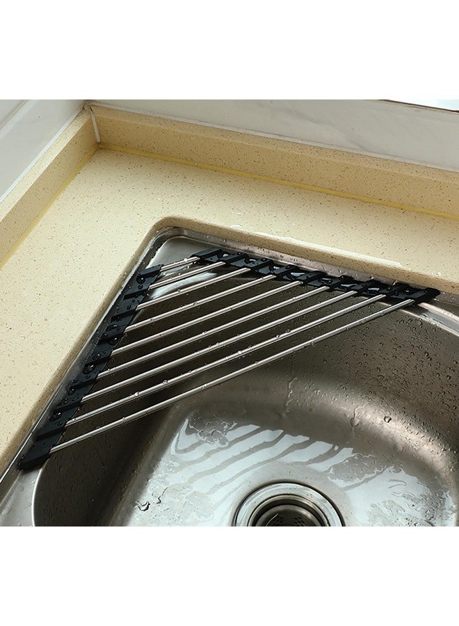 Ahyuan Roll Up Dish Drying Rack Multipurpose Kitchen Dish Rack Roll Over The Sink Dish Drying Rack Portable Rolling Dish Drainer For Kitchen Sink Rv Accessories (Black, 16.4''X9.4'') - Image 2