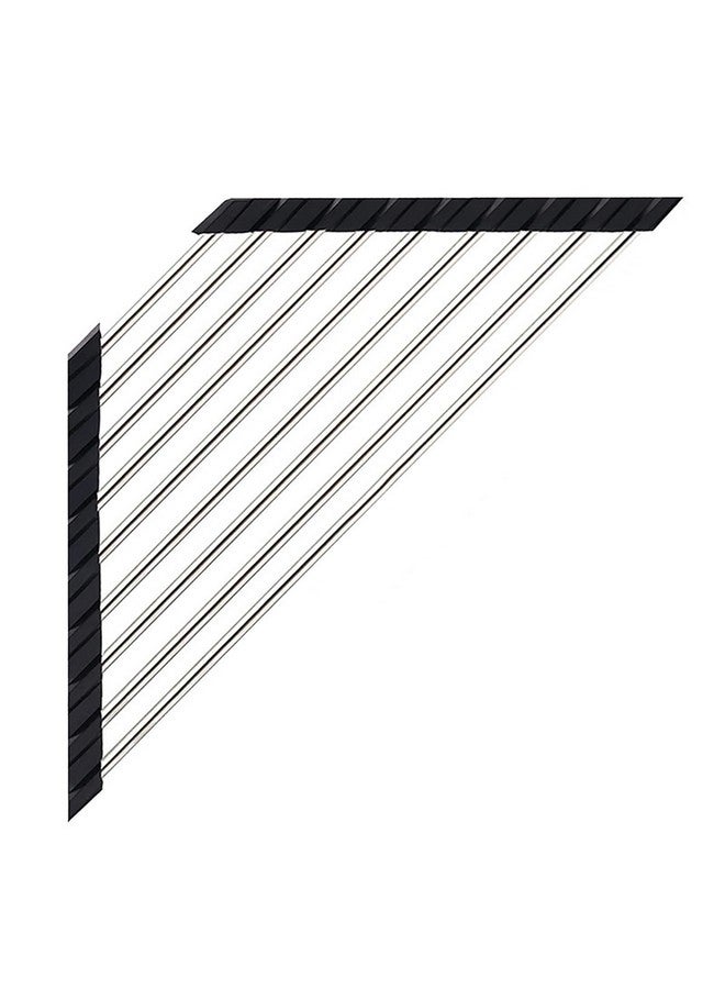 Ahyuan Roll Up Dish Drying Rack Multipurpose Kitchen Dish Rack Roll Over The Sink Dish Drying Rack Portable Rolling Dish Drainer For Kitchen Sink Rv Accessories (Black, 16.4''X9.4'') - Image 1