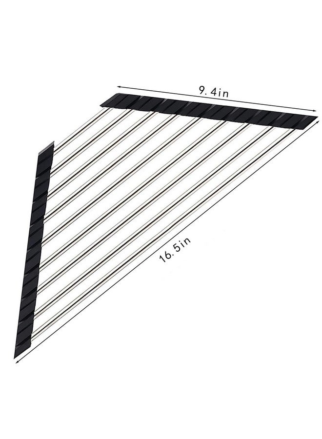 Ahyuan Roll Up Dish Drying Rack Multipurpose Kitchen Dish Rack Roll Over The Sink Dish Drying Rack Portable Rolling Dish Drainer For Kitchen Sink Rv Accessories (Black, 16.4''X9.4'') - Image 4
