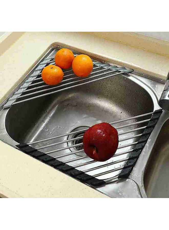 Ahyuan Roll Up Dish Drying Rack Multipurpose Kitchen Dish Rack Roll Over The Sink Dish Drying Rack Portable Rolling Dish Drainer For Kitchen Sink Rv Accessories (Black, 16.4''X9.4'') - Image 3