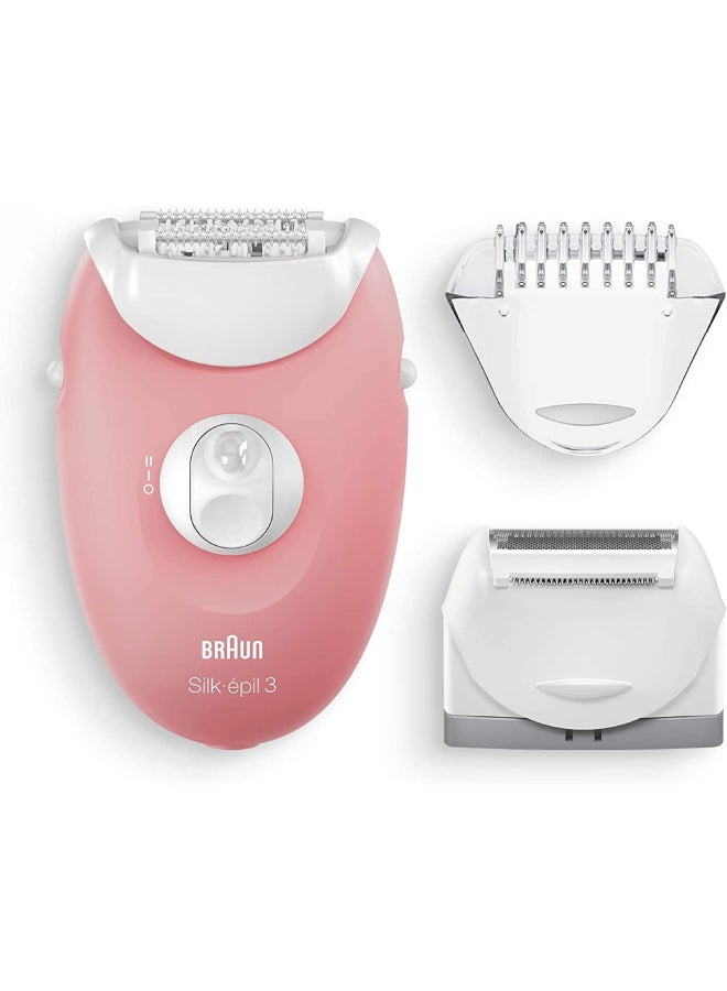 BRAUN 3-Piece Hair Removal Epilator Set White/Pink/Clear - Image 1
