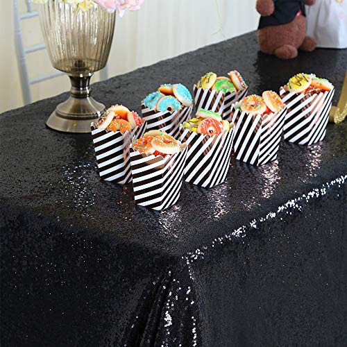 B.Cool B-COOL 60x102-inch Black Sequin Table Linens Halloween Tablecloth Seamless Glitter Tablecloth Wedding Sequin Tablecloth - Image 4