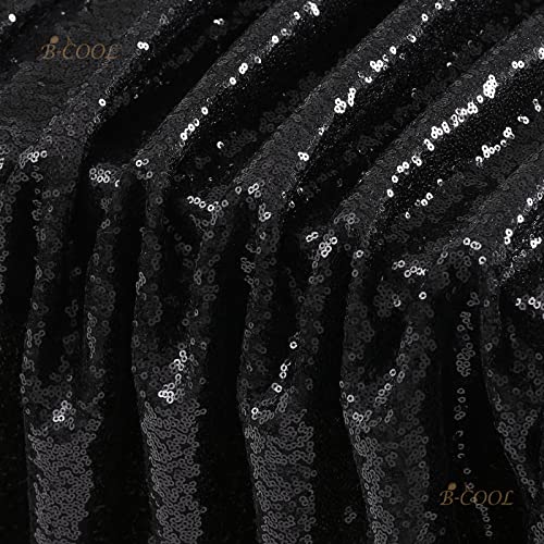 B.Cool B-COOL 60x102-inch Black Sequin Table Linens Halloween Tablecloth Seamless Glitter Tablecloth Wedding Sequin Tablecloth - Image 5
