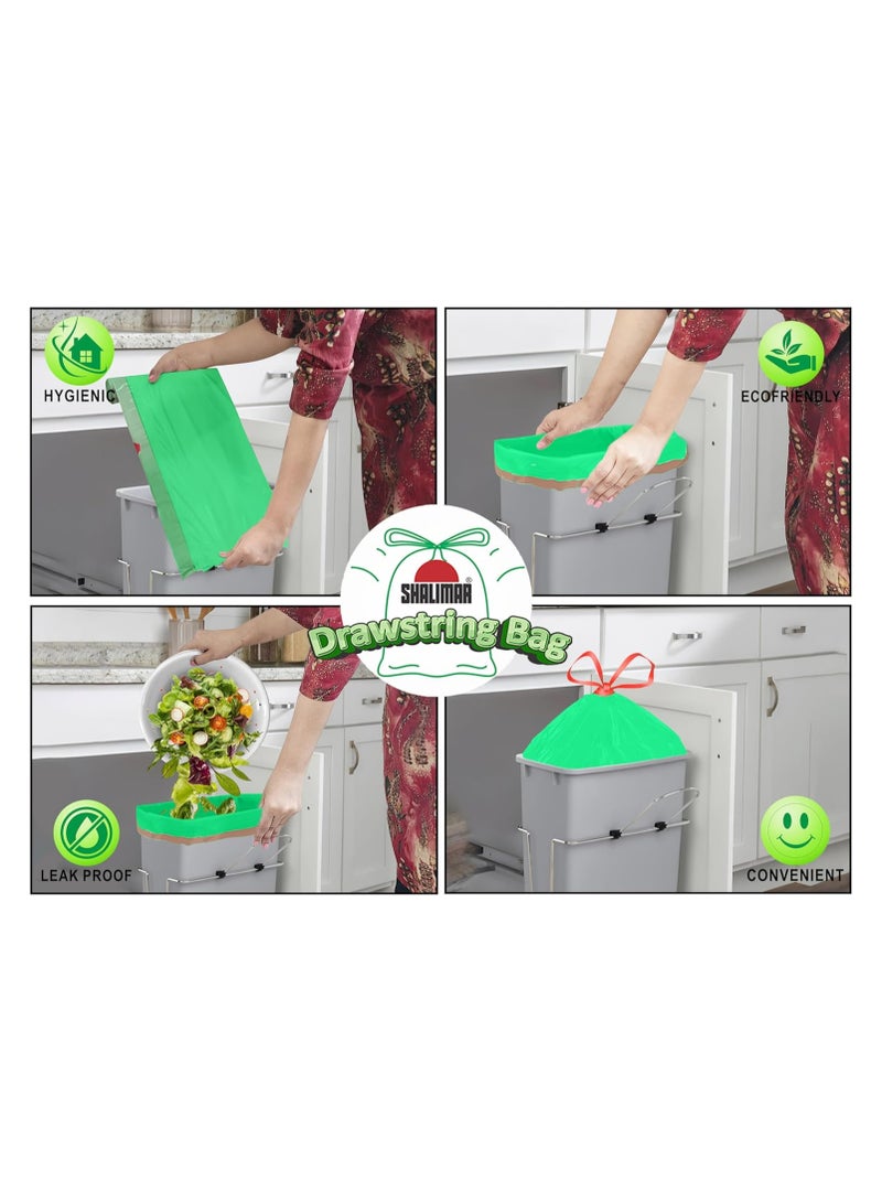 shalimar Shalimar Premium Drawstring Garbage Bag (Lavender Fragrance) – 60 Bags (4 Rolls) – 61 x 81 cm – Fits 10 to 12 Gallon Bins – Large Dustbin/Trash Bags – Leak-Proof & Scented – Green  - Image 4