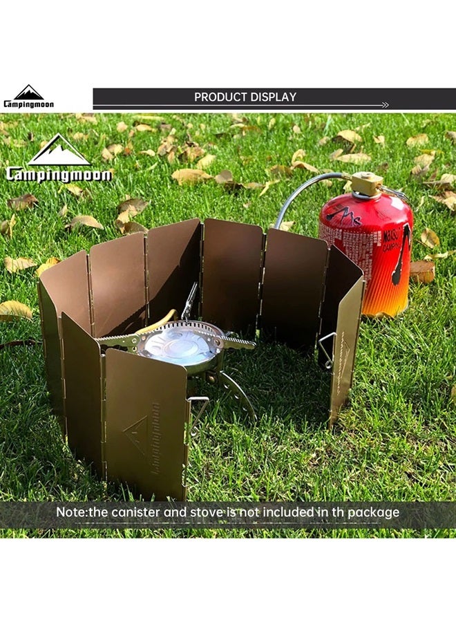 camping moon Campingmoon 8 أطباق واقي الرياح القابل للطي لموقد التخييم مع صندوق تخزين - Image 4