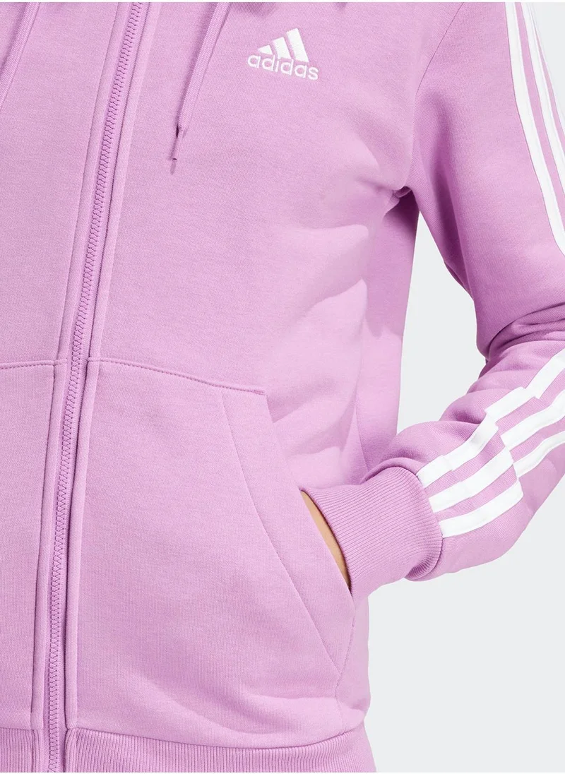 اديداس Essentail 3 Stripe Fleece Hoodie