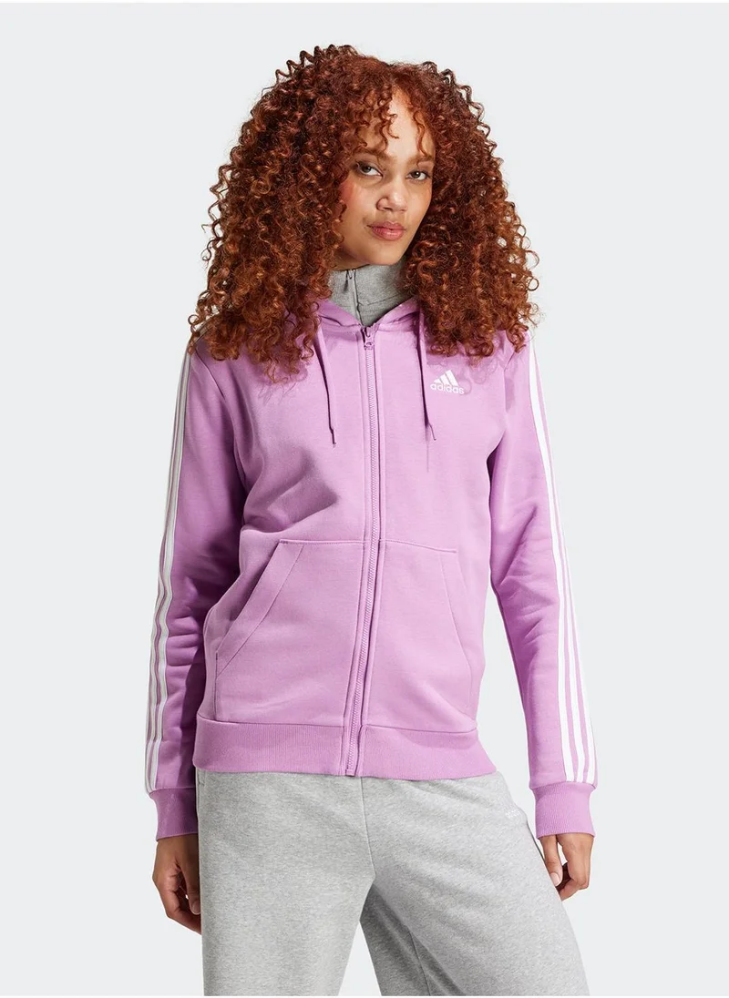 اديداس Essentail 3 Stripe Fleece Hoodie
