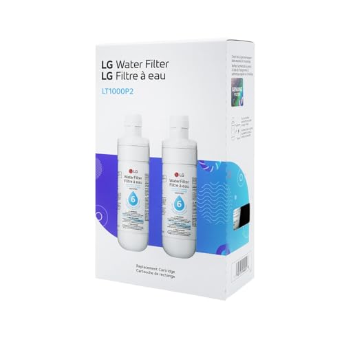 LG LT1000P2 6-Month / 200 Gallon Refrigerator Replacement Water Filter, Reduces Chlorine, 2 Count (Pack of 1), White. - Image 5