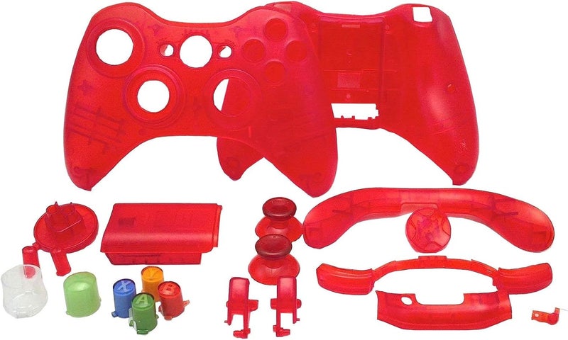 OSTENT Replacement Case Shell & Buttons Kit for Microsoft Xbox 360 Wireless Controller Color Red - Image 1