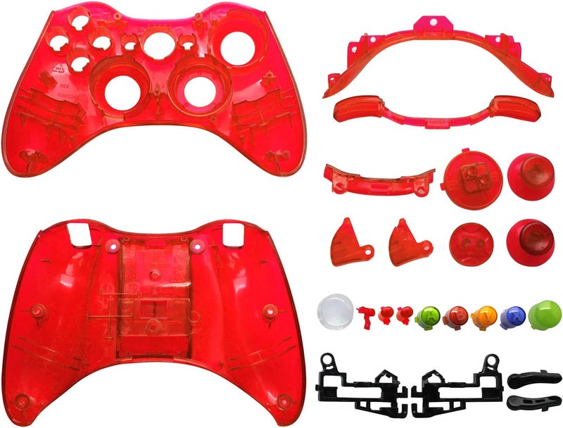 OSTENT Replacement Case Shell & Buttons Kit for Microsoft Xbox 360 Wireless Controller Color Red - Image 3