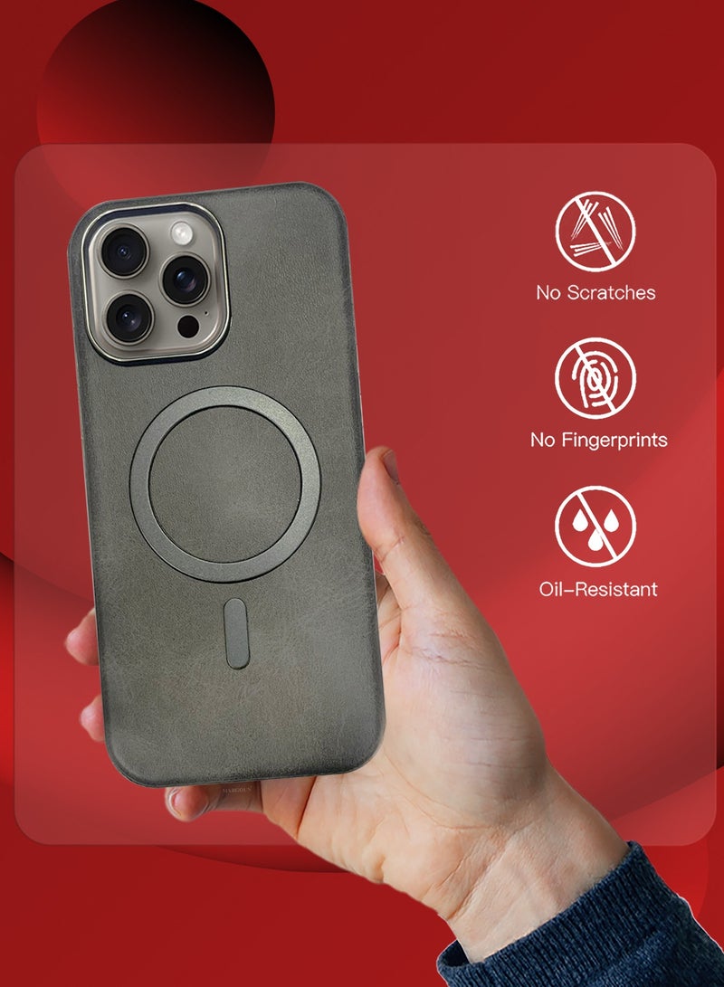 CATANES iPhone 15 Pro Max Leather Case, Compatible with Magsafe, Vintage Aesthetic, Comfort Grip, Camera Bump Frame  - Image 1