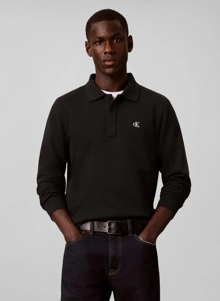 Cotton Terry Polo Sweatshirt