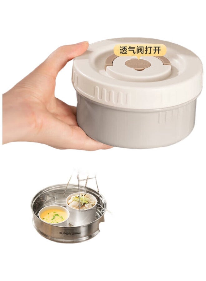 Supor Ceramic-Lined Lunch Box Set, Microwave-Safe Bento Box For Office Workers And Students, Portable Meal Container, 4-Piece Set - Image 1