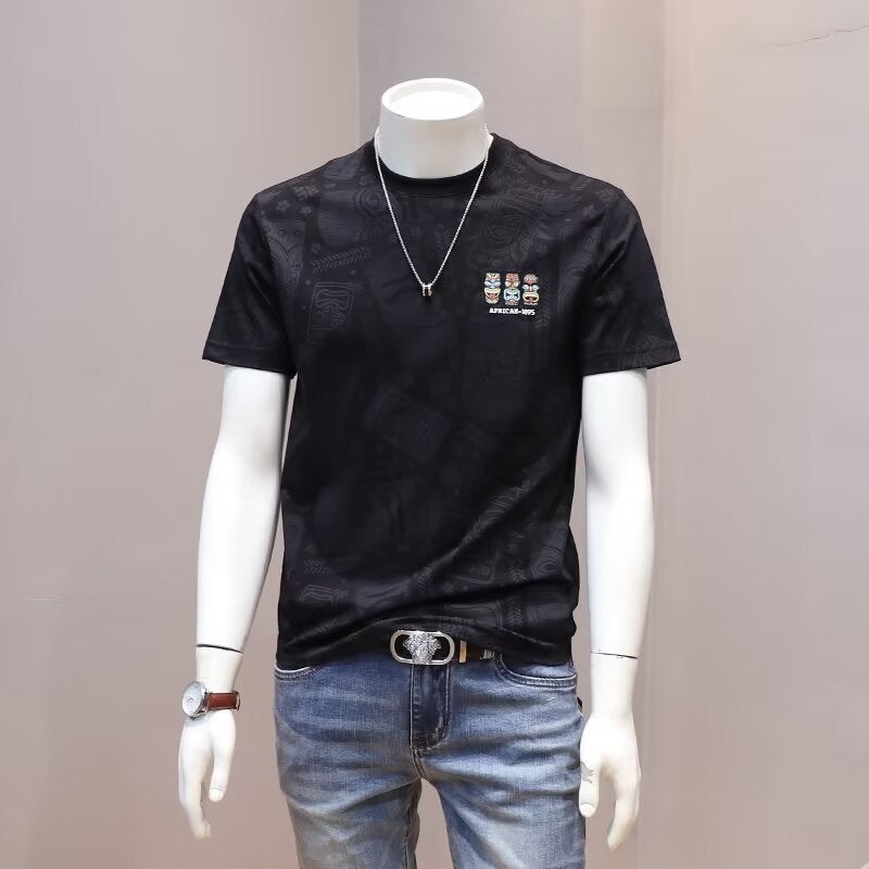 Short-Sleeved T-Shirt Men'S Instagram Popular Brand Hip-Hop Crewneck Base Shirt Casual All-Match Top For Summer - Image 4