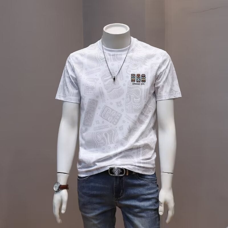 Short-Sleeved T-Shirt Men'S Instagram Popular Brand Hip-Hop Crewneck Base Shirt Casual All-Match Top For Summer - Image 3