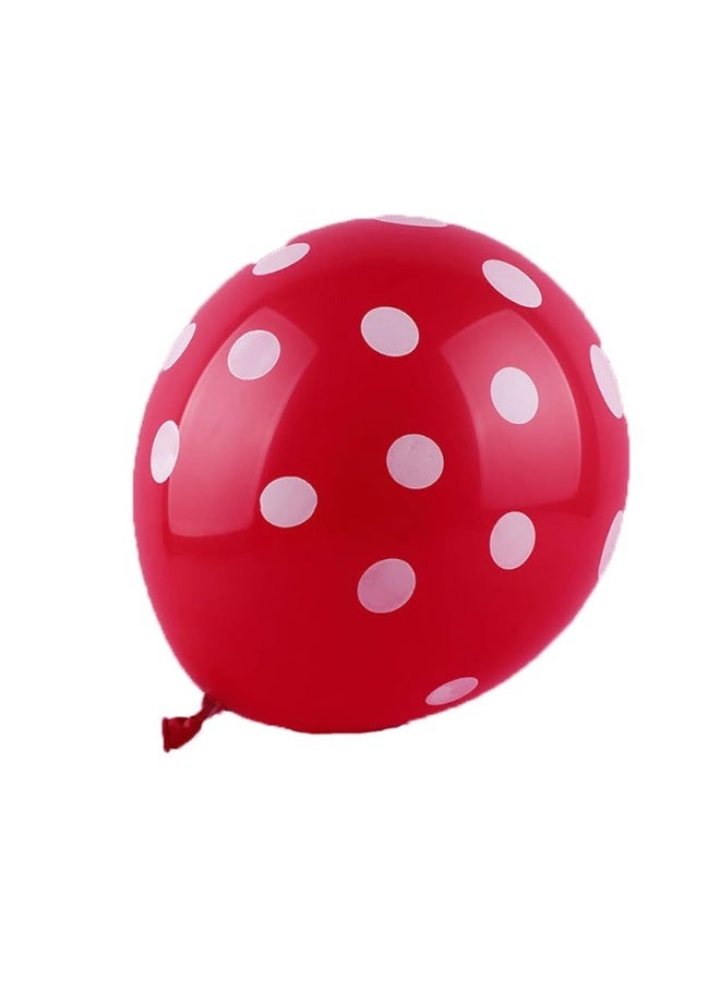 50 Ct 12 Inch Red Balloons Polka Dot Balloon White Dot Balloon For Festival Party Decoration Birthday Air balls (Red)