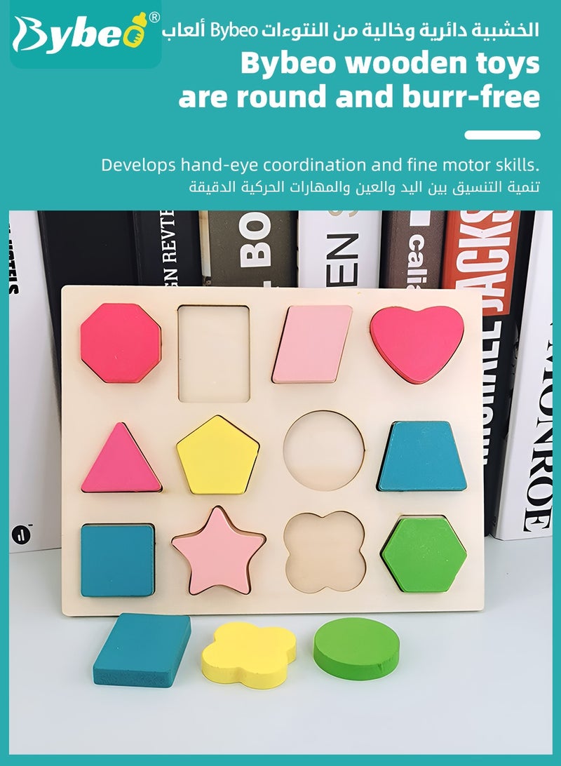 Bybeo 5 Pieces Montessori Toys for 1-3 Years Toddlers, Kids Wooden Toys with Macaron Color, Wooden Sorting & Stacking Toys, Early Development Toys, Preschool Educational Toy for Children - Image 5