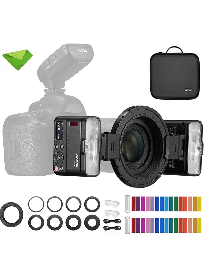 Godox MF12 MF12-K2 Macro Flash Off-Camera TTL Flash Speedlite 12W, 2.4G Wireless Control,TTL/M Mode,Built-in 3.7V/6.29W Lithium Battery, Compatible with Nikon, Sony, Canon, Fuji, Olympus and Panasonic - Image 1