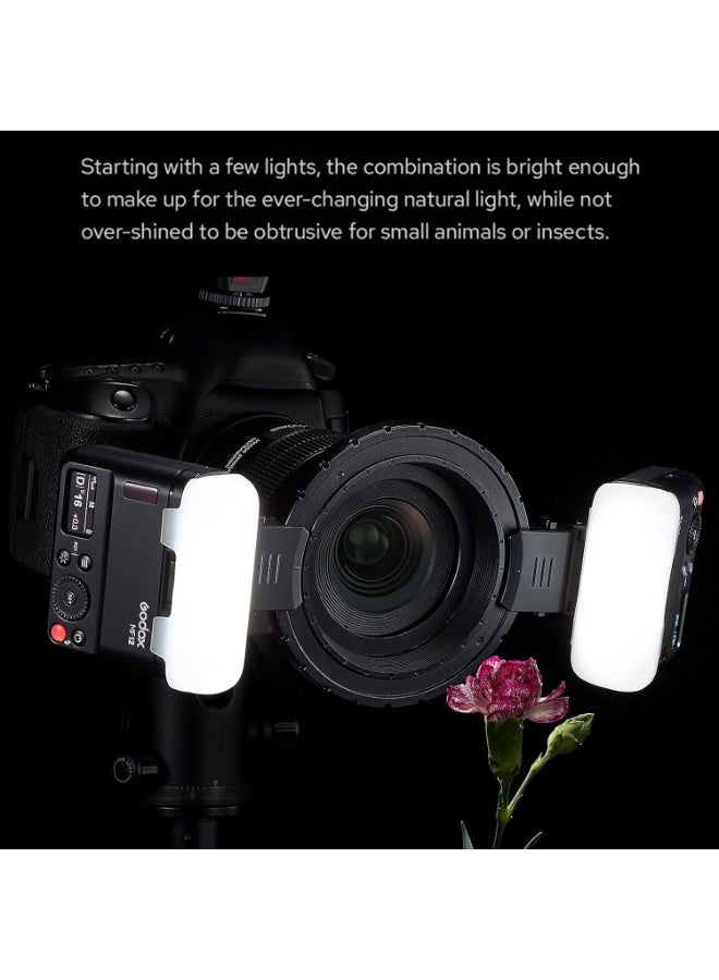Godox MF12 MF12-K2 Macro Flash Off-Camera TTL Flash Speedlite 12W, 2.4G Wireless Control,TTL/M Mode,Built-in 3.7V/6.29W Lithium Battery, Compatible with Nikon, Sony, Canon, Fuji, Olympus and Panasonic - Image 2