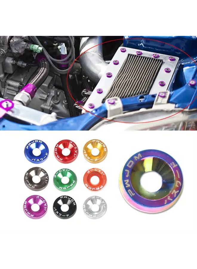 M6 Purple Aluminum 10pcs Car Modified Hex Fasteners Fender Washer JDM Bumper Screws - Image 2