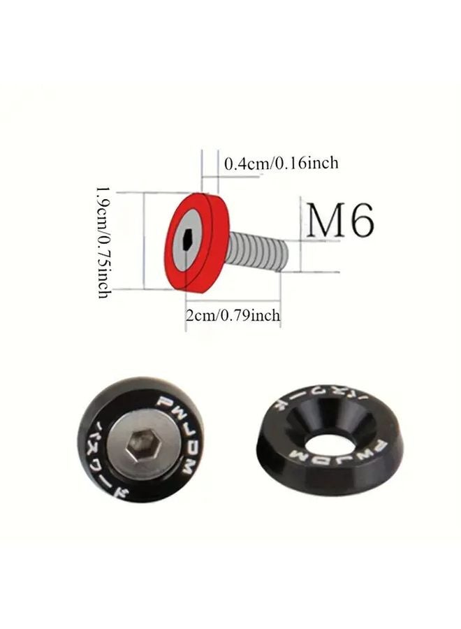 M6 Purple Aluminum 10pcs Car Modified Hex Fasteners Fender Washer JDM Bumper Screws - Image 3