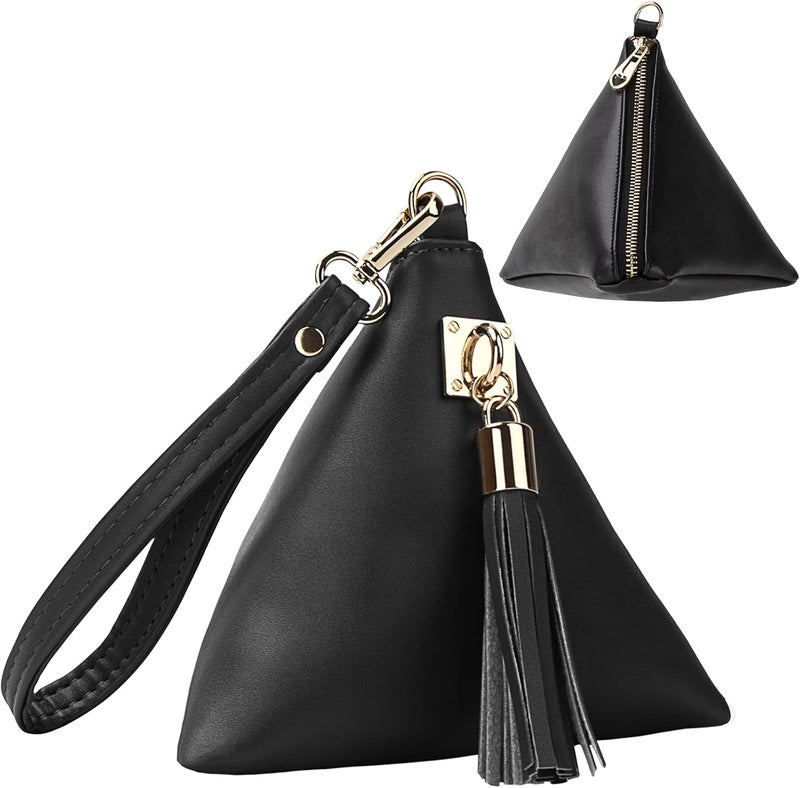 PG6 Women Synthetic Leather Clutch Wallet Triangle Wristlet Purse with Wrist Strap - Image 1