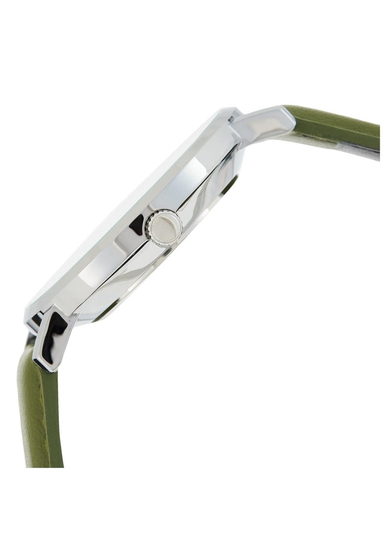 CASIO Men's Leather Analog Wrist Watch MTP-VT01L-3BUDF - 40 mm - Green - Image 3