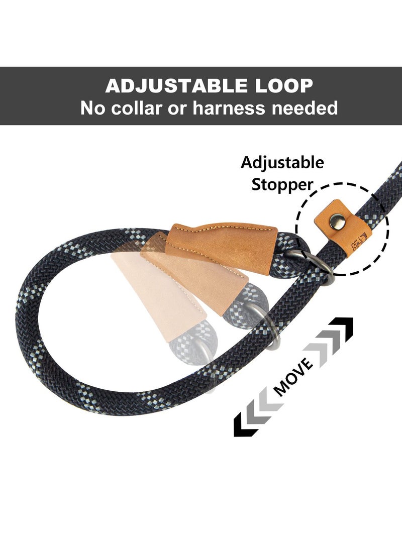 5FT Reflective No-Pull Dog Leash, Strong and Comfortable Slip Lead for Small, Medium and Large Dogs, Perfect for Training, Black - Image 4