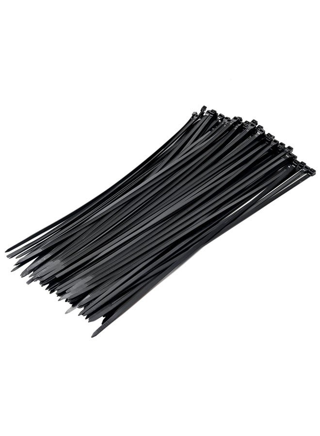 LAWAZIM 16 Inch Black Nylon Zip Ties - 100 Piece 5x400mm Multi-Purpose Self-Locking Cable Zip Ties, UV Resistant Flexible Wire Ties for Home, Office, Workshop, Cord Management, Indoor and Outdoor Use - Image 1