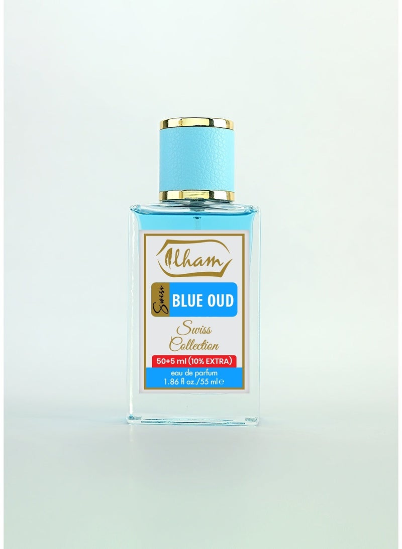 ILHAM PERFUMES SWISS BLUE OUD (50ml+5ml) 10% EXTRA 55ml EDP FOR UNISEX - Image 3