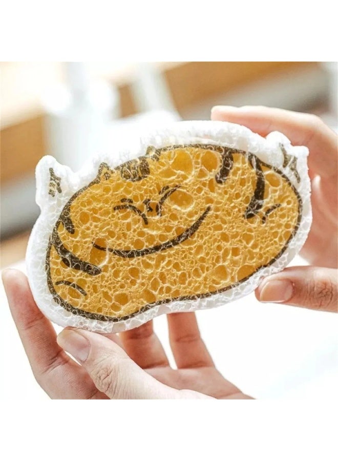 مجموعة إسفنجات غسيل الأطباق القابلة للنفخ - قطعتان من الإسفنجات التي يتم تنشيطها بالماء بأشكال مرحة، إسفنجات تنظيف قابلة للتمدد للمطبخ، وغسل الأطباق، والأواني والمقالي، أدوات مطبخ ناعمة وماصة ومتينة - Image 2