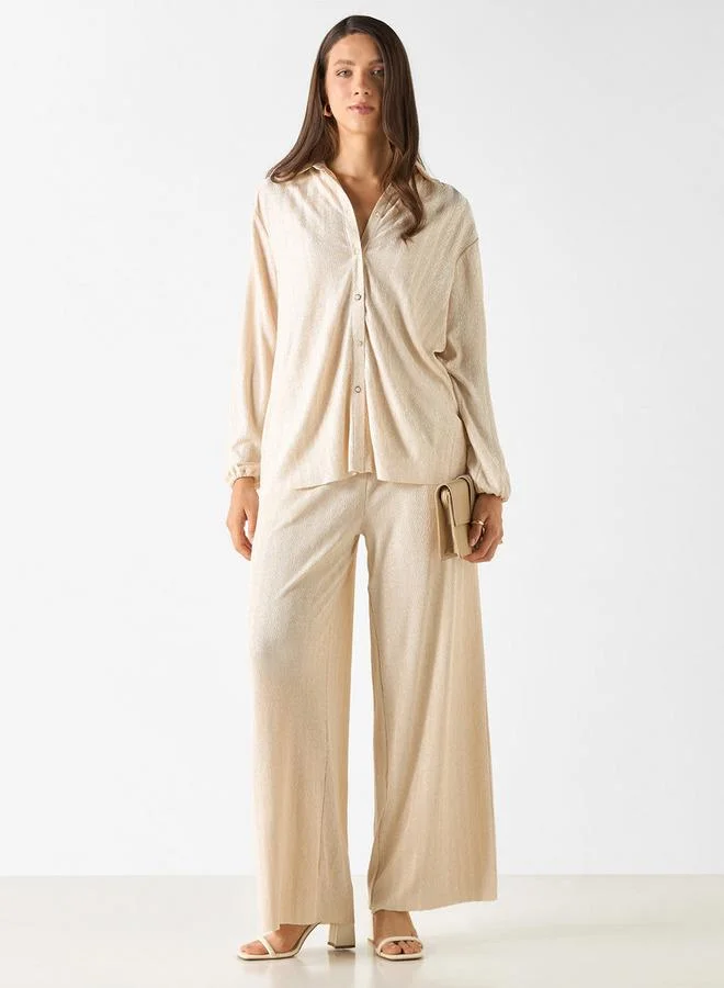 ايكونيك قميص بارز الملمس بأكمام طويلة من أيكونيك