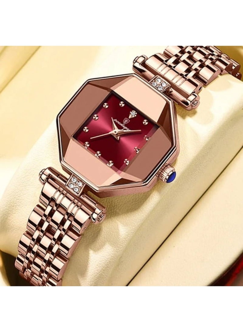 POEDAGAR Women Elegant Wrist Watch Ladies Analog Quartz Watch Fashion Rhinestone Watches Diamond Waterproof Watch with Stainless Steel Strap - Image 1