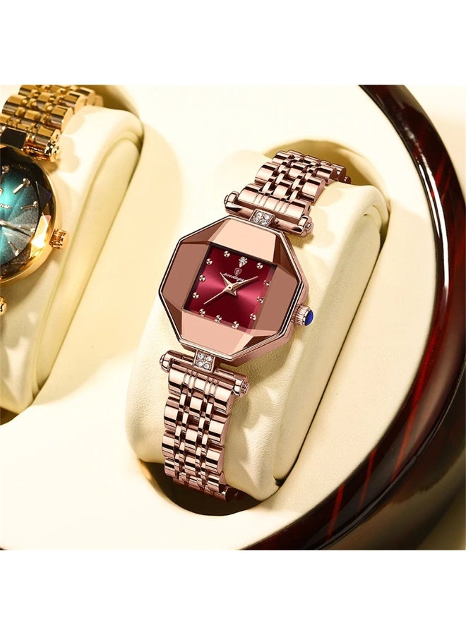 POEDAGAR Women Elegant Wrist Watch Ladies Analog Quartz Watch Fashion Rhinestone Watches Diamond Waterproof Watch with Stainless Steel Strap - Image 3