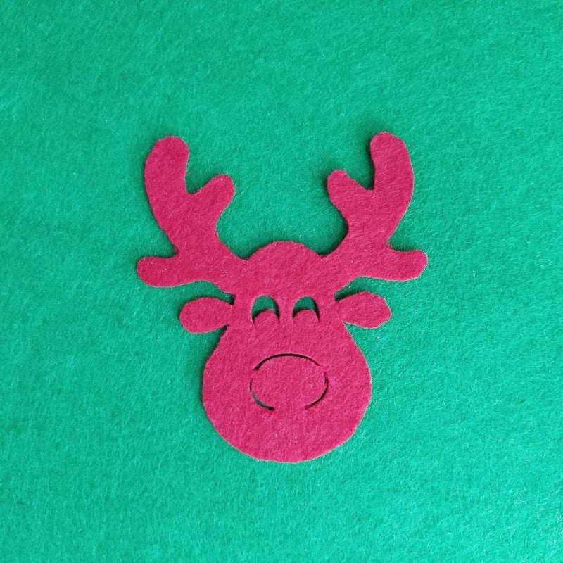 Curious Button Pack of 12 Felt Christmas Shapes | Snowmen, Santa Hats & Snowflakes | DIY Craft Supplies | Xmas Decorations | Christmas Tree Decoration Items (2 Inch) - Image 5