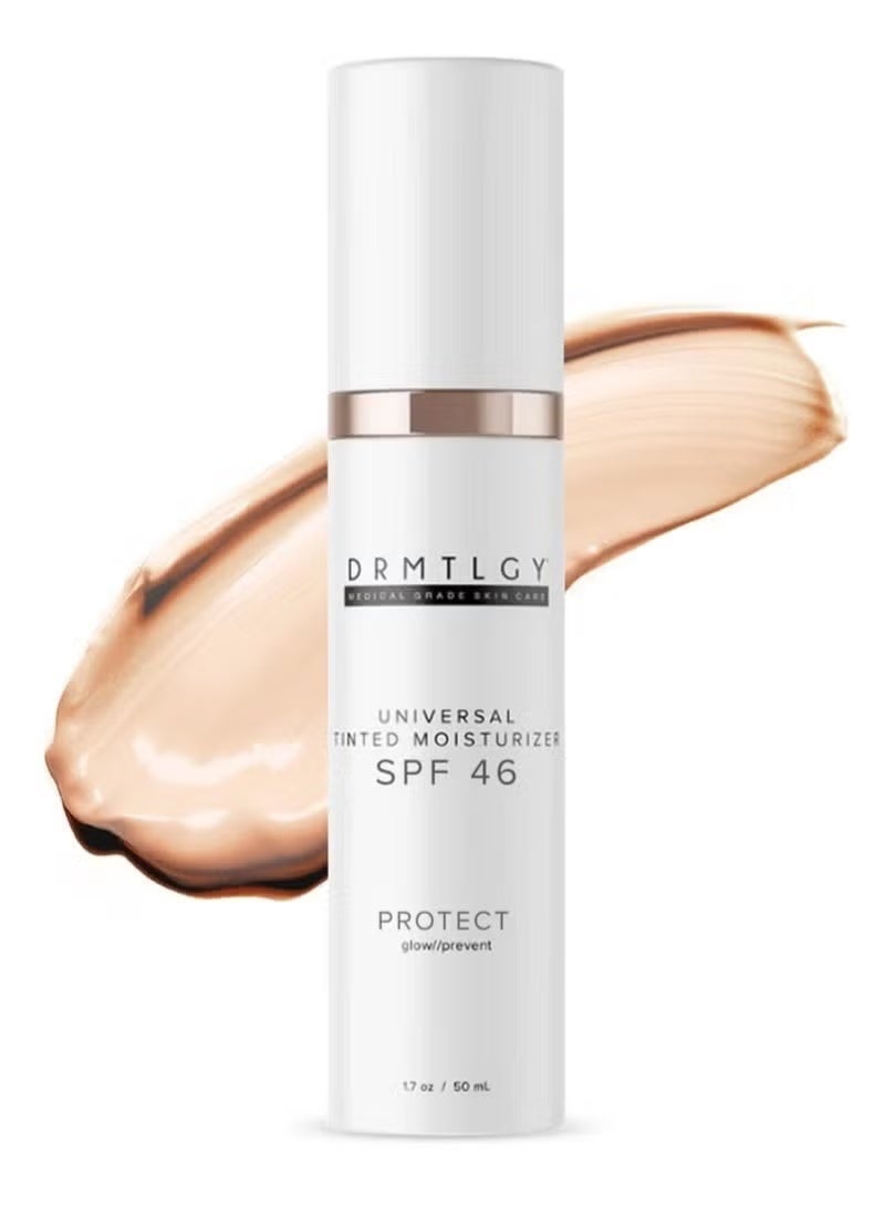 DRMTLGY Anti-Aging Tinted Moisturizer SPF 46 – Sheer Face Sunscreen & Lightweight Makeup with Broad Spectrum UV Protection – Hydrating Skin Care & Face Moisturizer – FSA HSA Eligible (1.7 oz) - Image 1