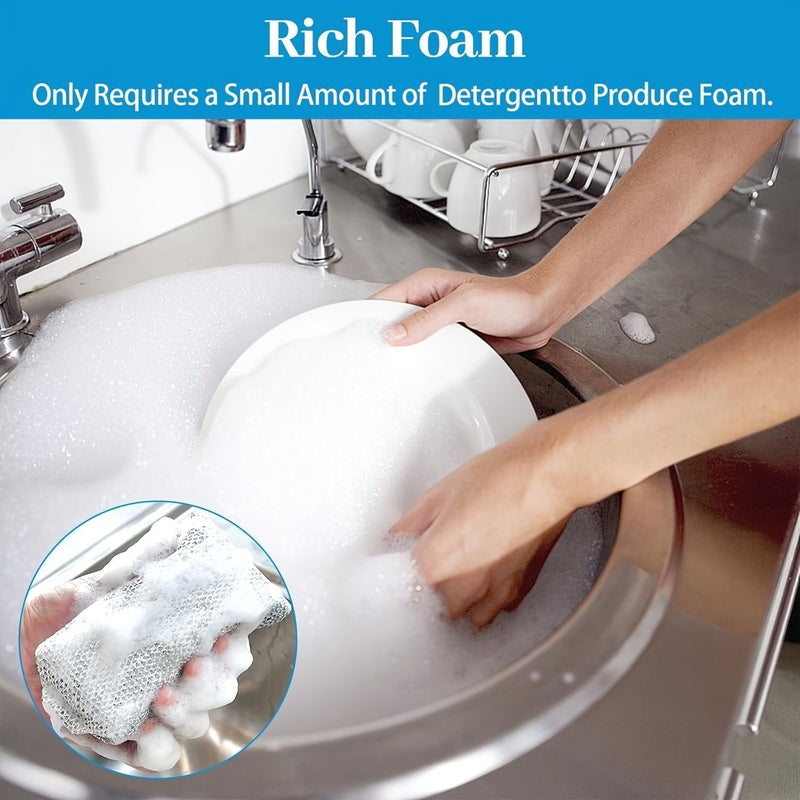 Modern 4 Pack Reusable Scouring Pads And Sponges For Kitchen Bathroom Cleaning - Image 5